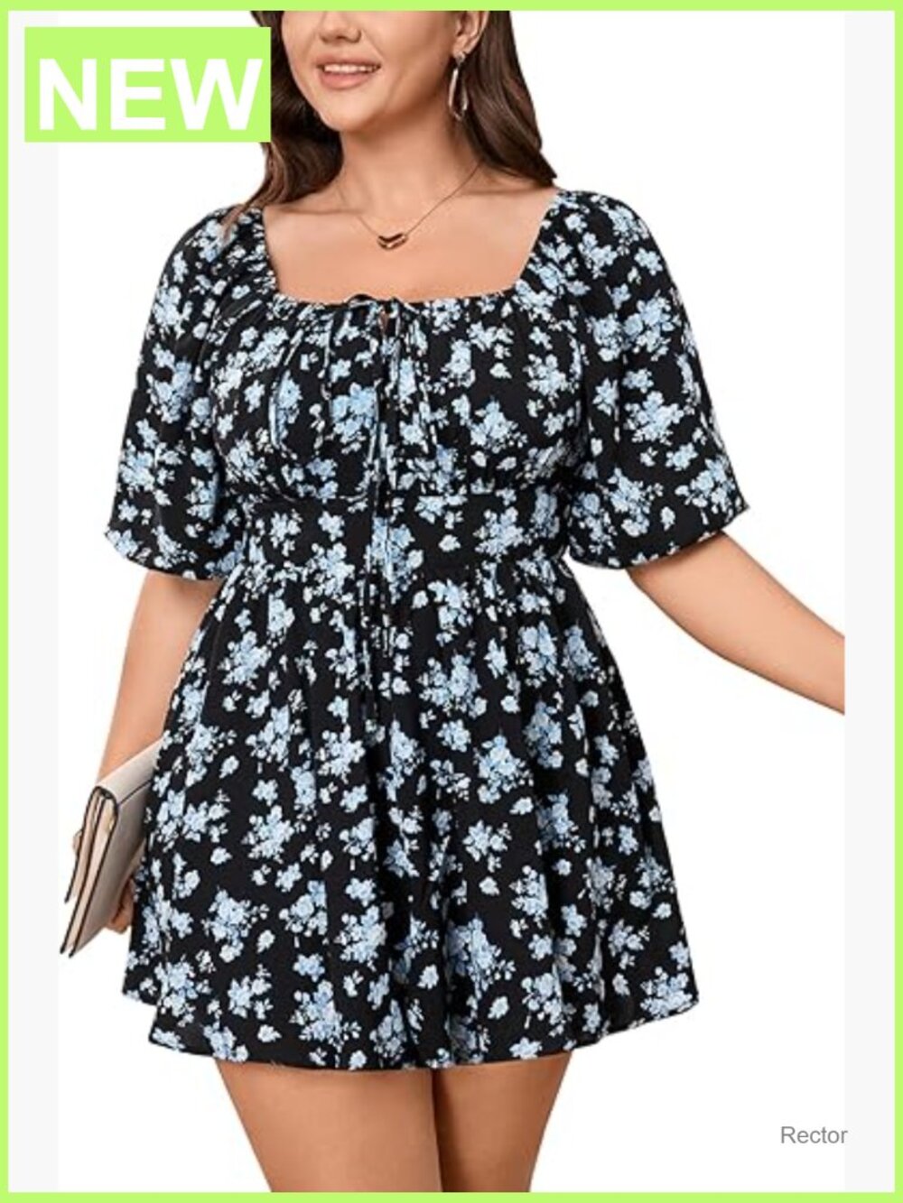 Plus Size Romper Jumpsuit Casual Puff Sleeve High Waist Loose Shorts Playsuit